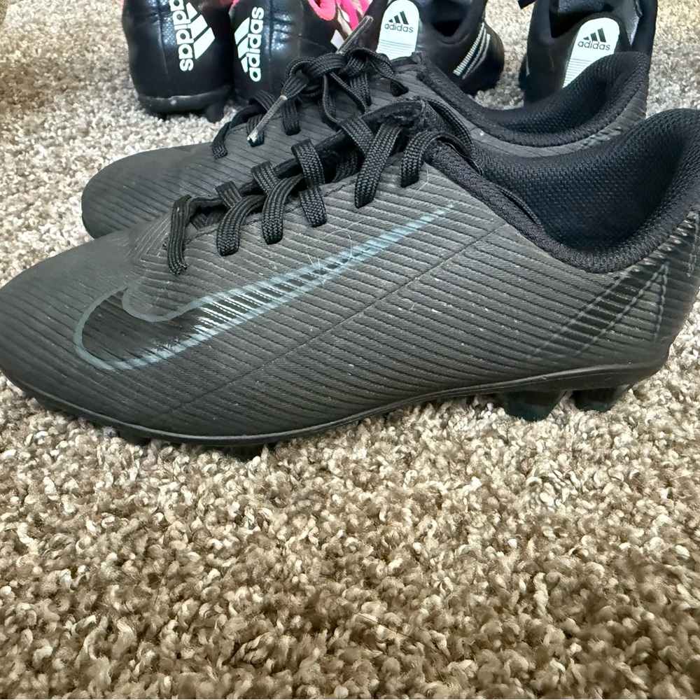 Nike Mercurual Vapor Kids Black Soccer Sneakers